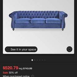 2 Blue Couches 