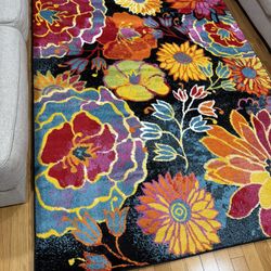 Unique Loom Kennedy Lyon Rug - 6x9 FT, Black