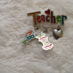 TEACHER PIN (ABC & APPLE CORE & HEART  $25