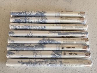 8 rolls of Blue Toile Vintage Wallpaper Contact Paper