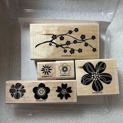 STAMPIN’UP! • “Eastern Blooms” Wood Mounted Rubber Stamp Set (5pcs)