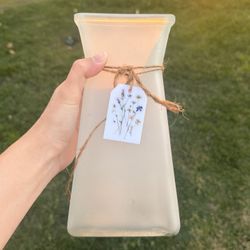 Frosted Glass Vase with Twine Detail