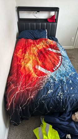 Twin bed frame and mattress