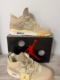 Off-White x Air Jordan 4 Sail Sneakers
