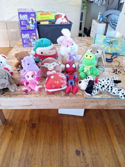 Stuffed Animal Lot - Spiderman, Squishmallows & More