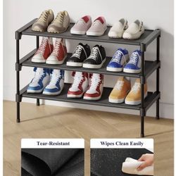 Shoe Rack - Non-Woven Shoe Rack Shelf, Shoe Organizer for Closet, Entryway, Garage