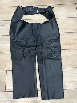 Black Leather Motorcycle Chaps