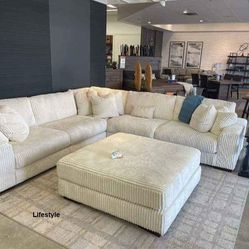 Lindyn Ivory 5-Piece Sectional 📌 Next Day Delivery 
