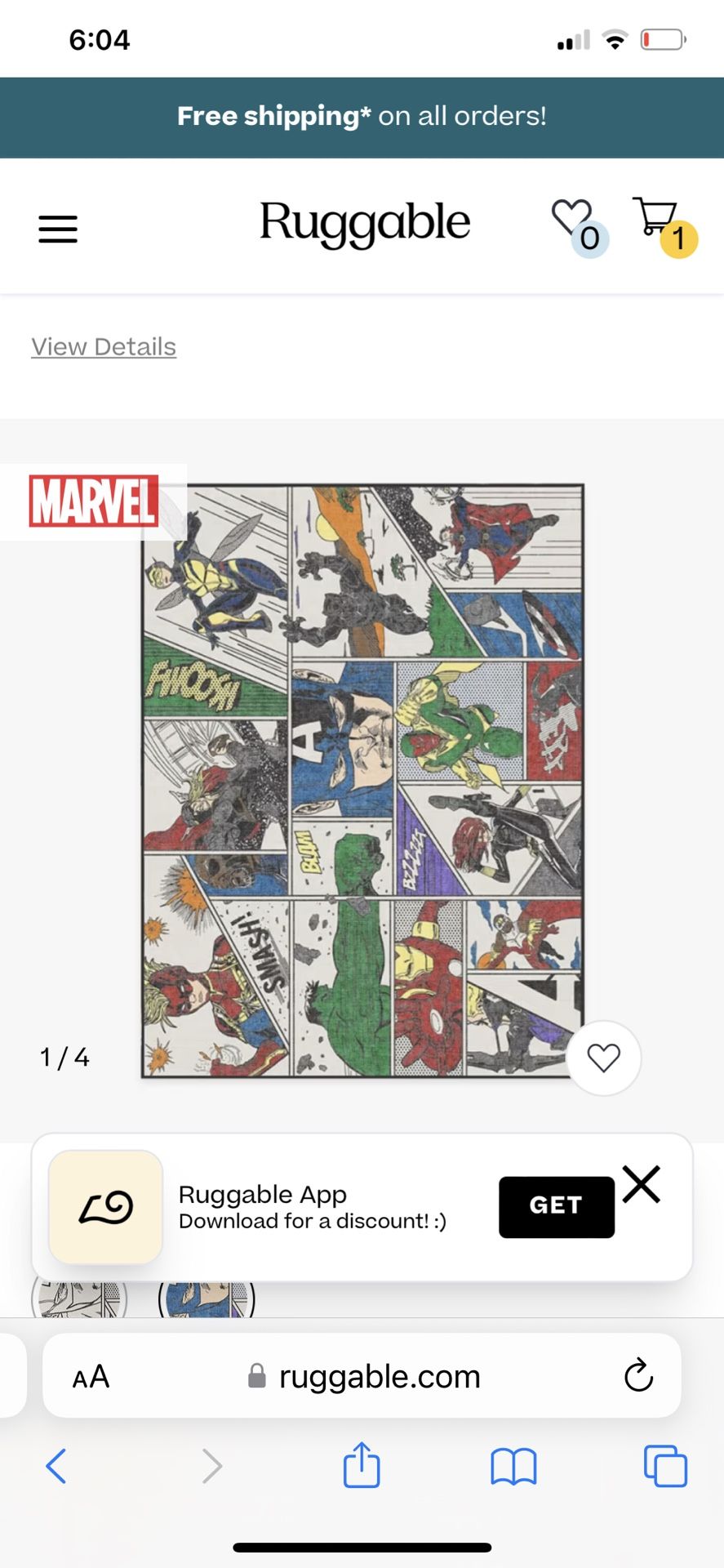 New In box Marvel Ruggable