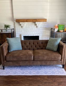Brown Suede Sofa