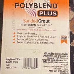 New Polyblend Plus Sanded Grout #381 Bright White 7LBS Box