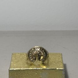 14k Gold Western Style Horse Ring 
