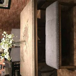 Vesper Brown/Gray Marble Rectangular Dining Set / Dining table and Chairs