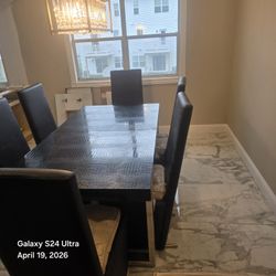 A & X 6 Luxury Dining Chairs 1 Luxtry Follding Dining Table