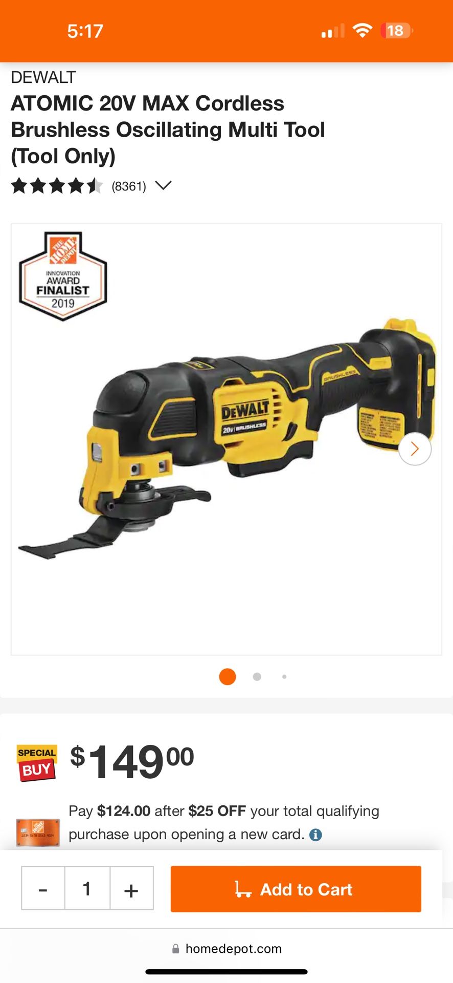 Dewalt Cordless Oscillating Multi Tool (TOOL ONLY)