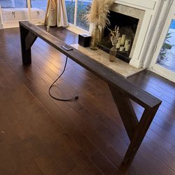 Long skinny table with power outlet