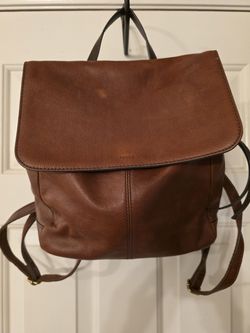 Leather backpack fossil