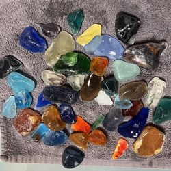 Colorful Tumbled Chunks of Glass