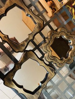 Gold Plastic Frame Home Décor Mirror ⭐️