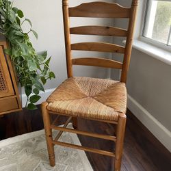 Vintage Wood Wicker Chair