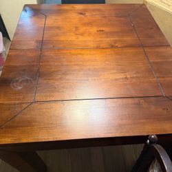 Extendable Wood Dining Table with Paneled Top