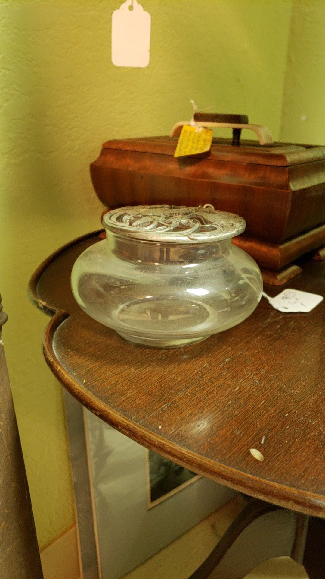 Glass bowl with Pewter Lid