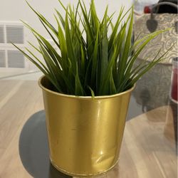 IKEA Fake Plant And Pot Bronze And Green