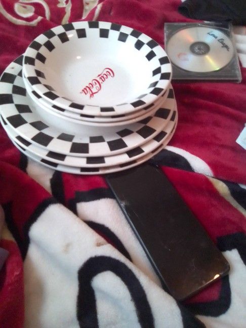 Coke Cola Plate And Bowls