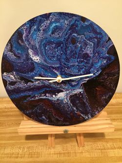 Acrylic painting wall clock, 10in.