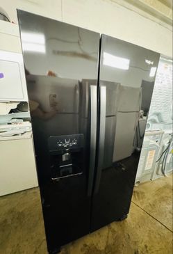 Whirlpool 36" Black Side-by-Side Refrigerator with Ice & Water Dispenser – Delivery Available