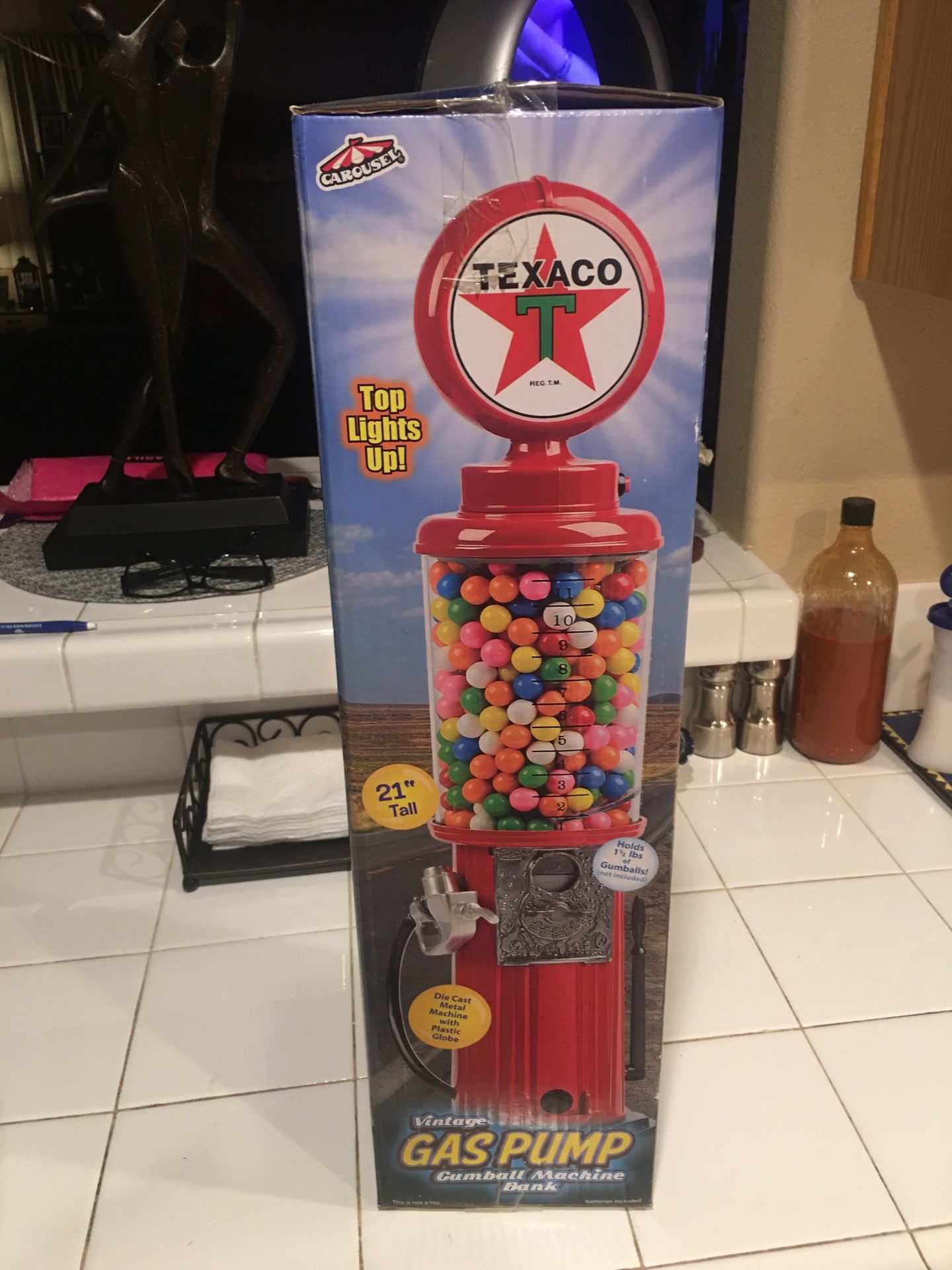 Carousel Texaco Gumball Machine 21” Collectable