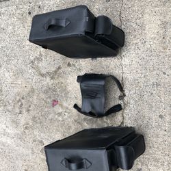 Leather saddle bags.