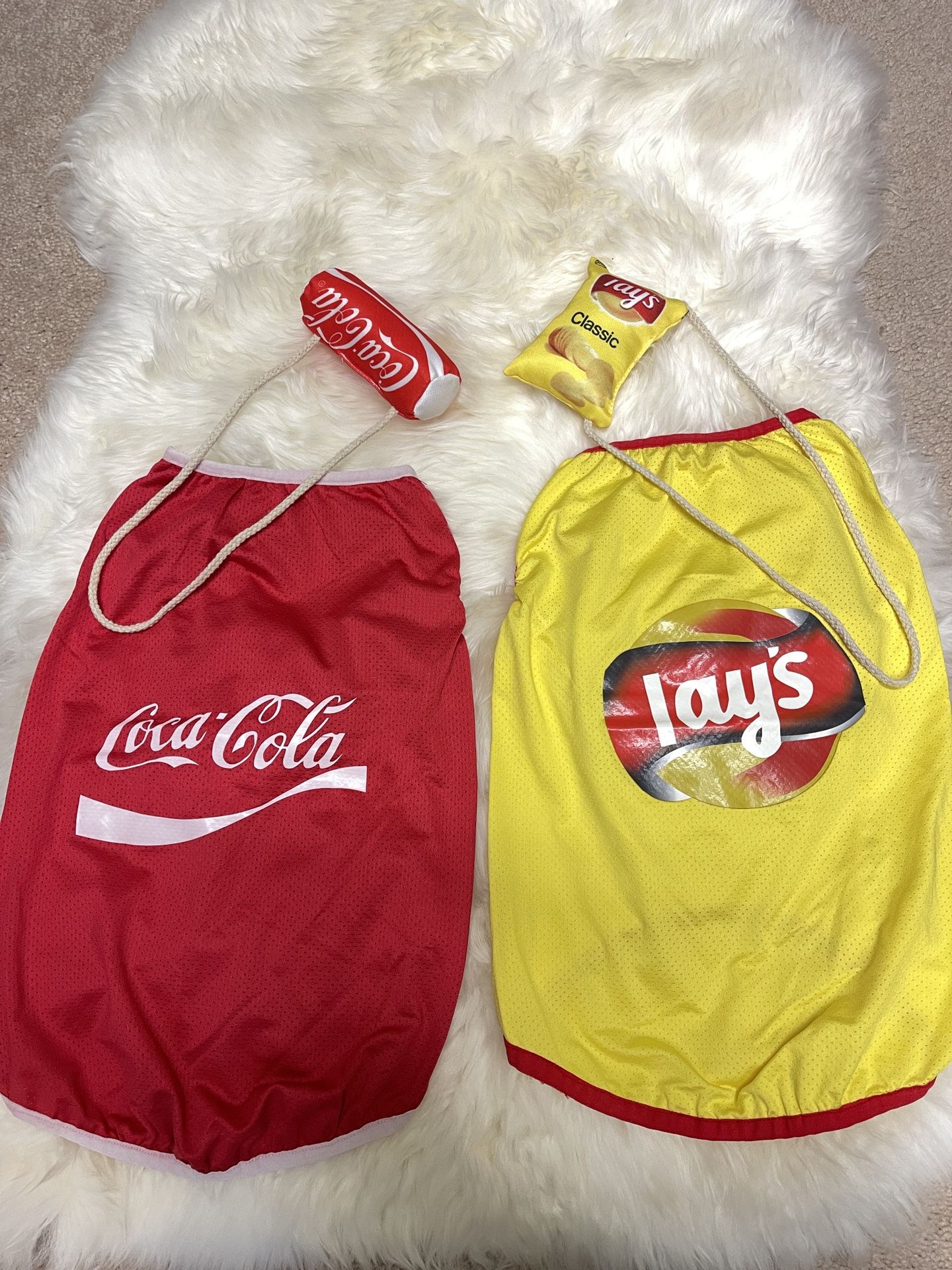 dog clothes Coca Cola and Lay's chips Costume Set with mini bags outfits