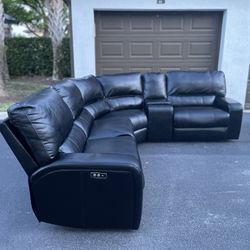 Sofa/Couch Sectional - Recliner - Leather - Black - Delivery Available 🚛