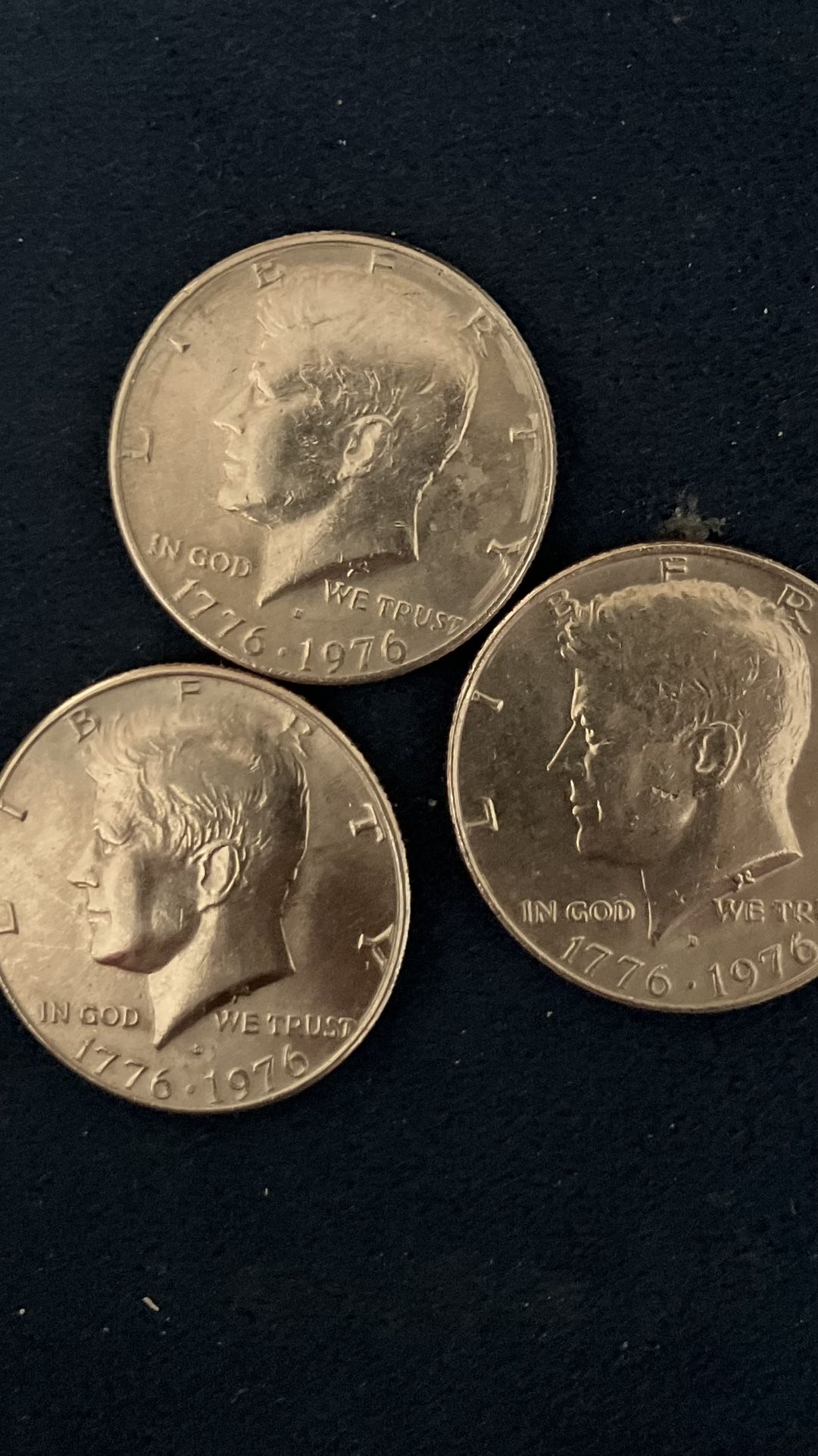 Lot Of 3 Bicentennial Kennedy Halves 