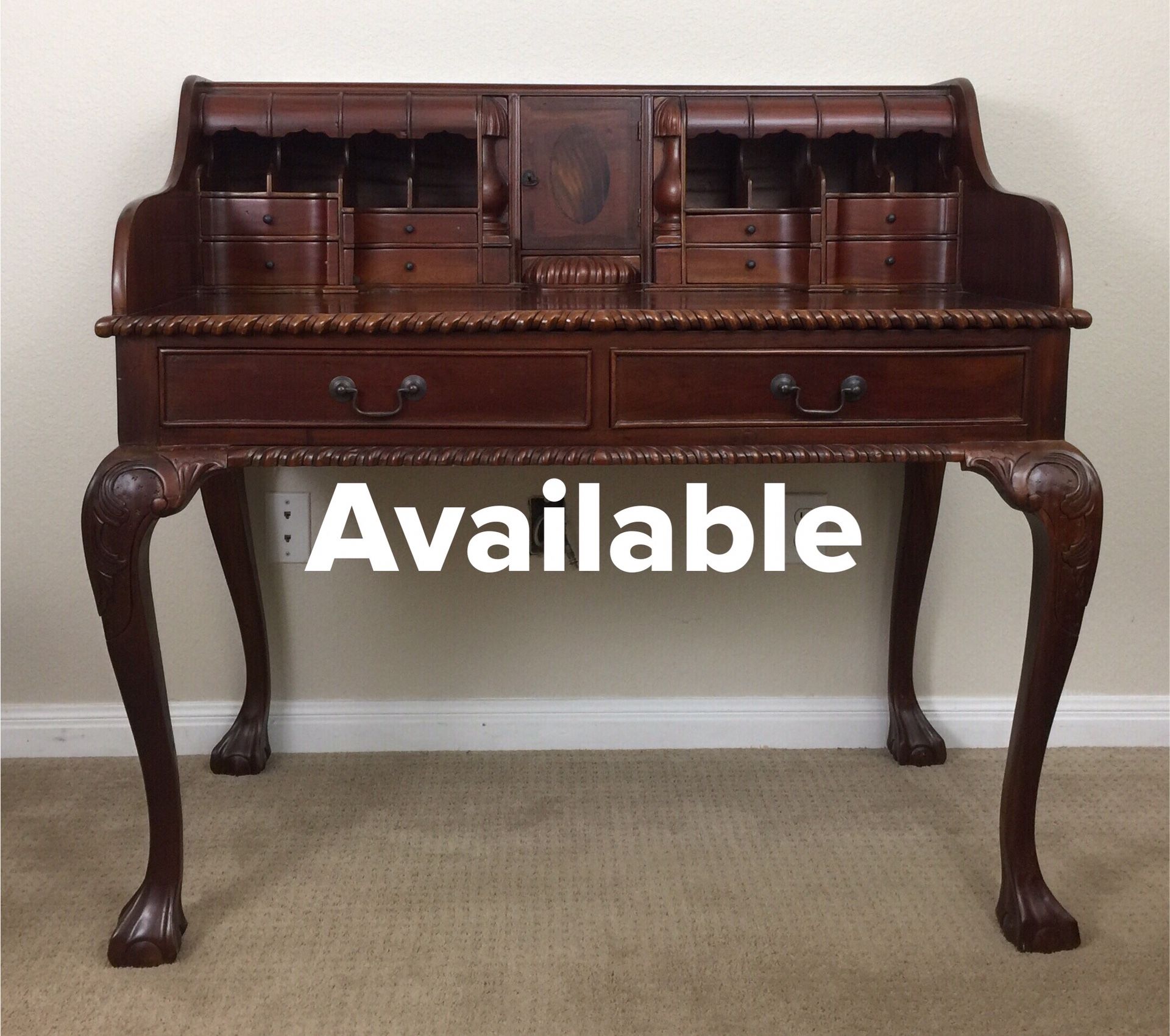 Beautiful English Escritoire Secretary Desk