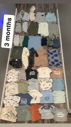 3 Month 44  Pieces Onesies Rompers Sleepers Pants Shorts. Most New Just Washed. Majority Of Bundle Is From Carters. 55 OBO.