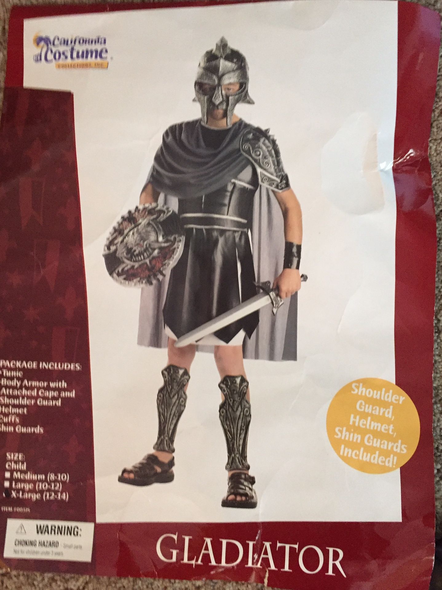 Gladiator Halloween costume-boys size