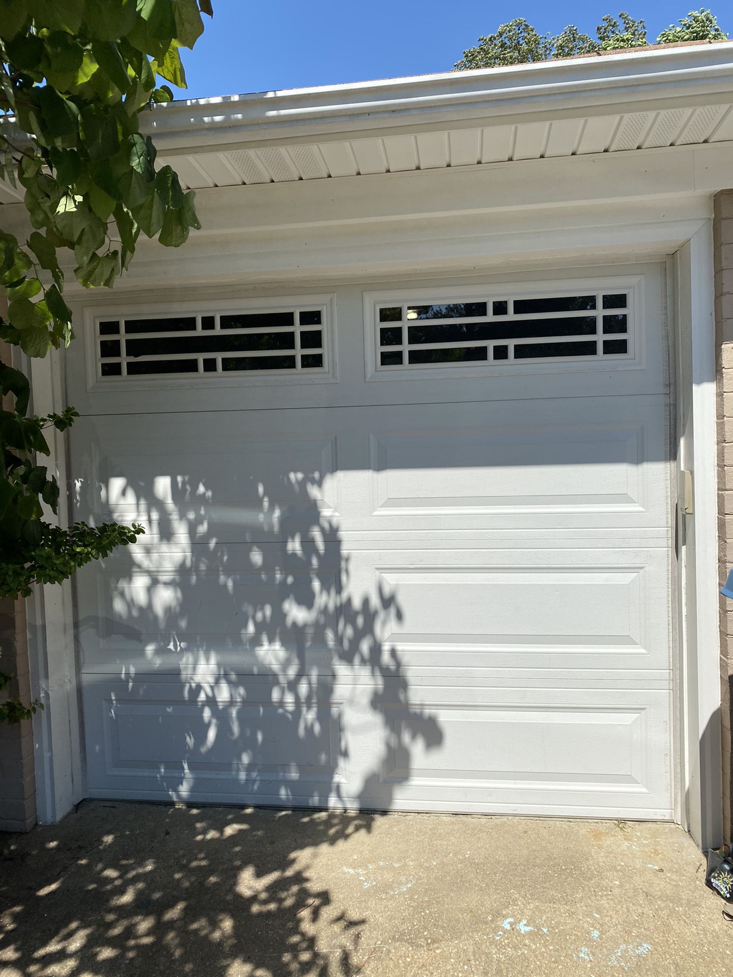 8x7 Insulated Single Garage Door with tracks and lift- working