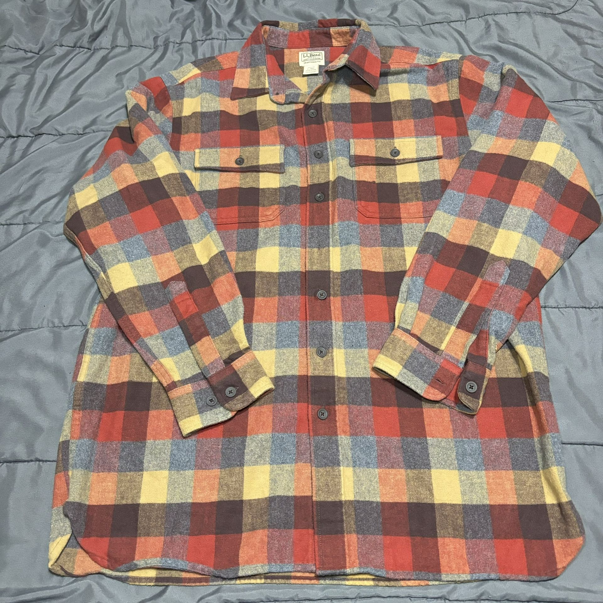 LL Bean Men's Chamois Shirt, Traditional Fit, Plaid NWOT
