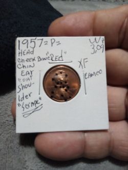 🇺🇸"A. Lincoln Penny (1957="P") Wt:3.09(Big Errors)