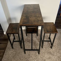 Industrial brown bar table (desk) set 16x39 inch