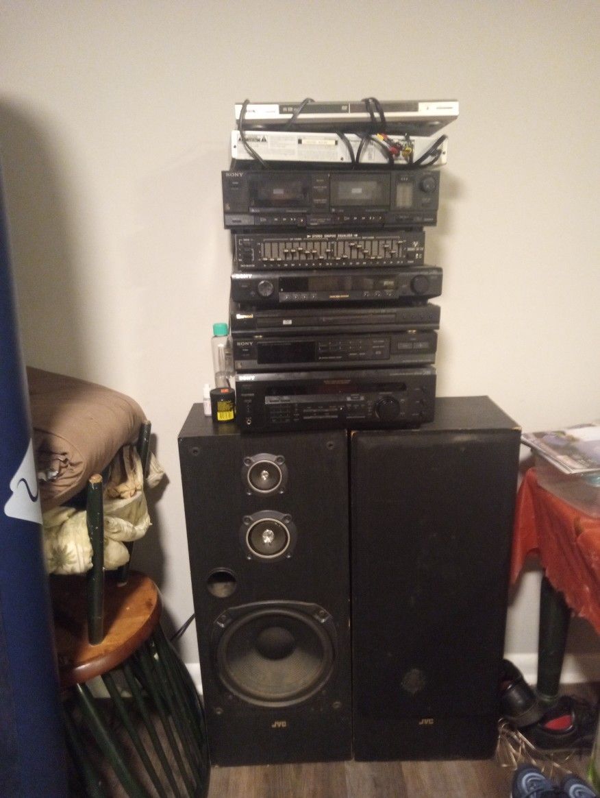 Sony Music Equipment And JVC 15 Inch Speakers House System 