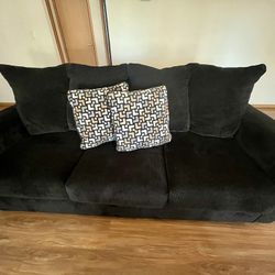 Plush Black Couch