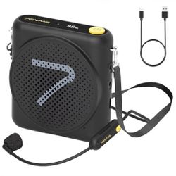 7RYMS WA1 Wireless Voice Amplifier for Teachers with Headset Microphone, Wireless Portable Amplifier with Noise Canceling, Mini Voice Amplifier for Cl