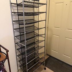 10 Tier Double-Sided Rack with Wheels