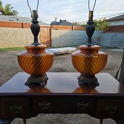 Vintage Amber Lamps