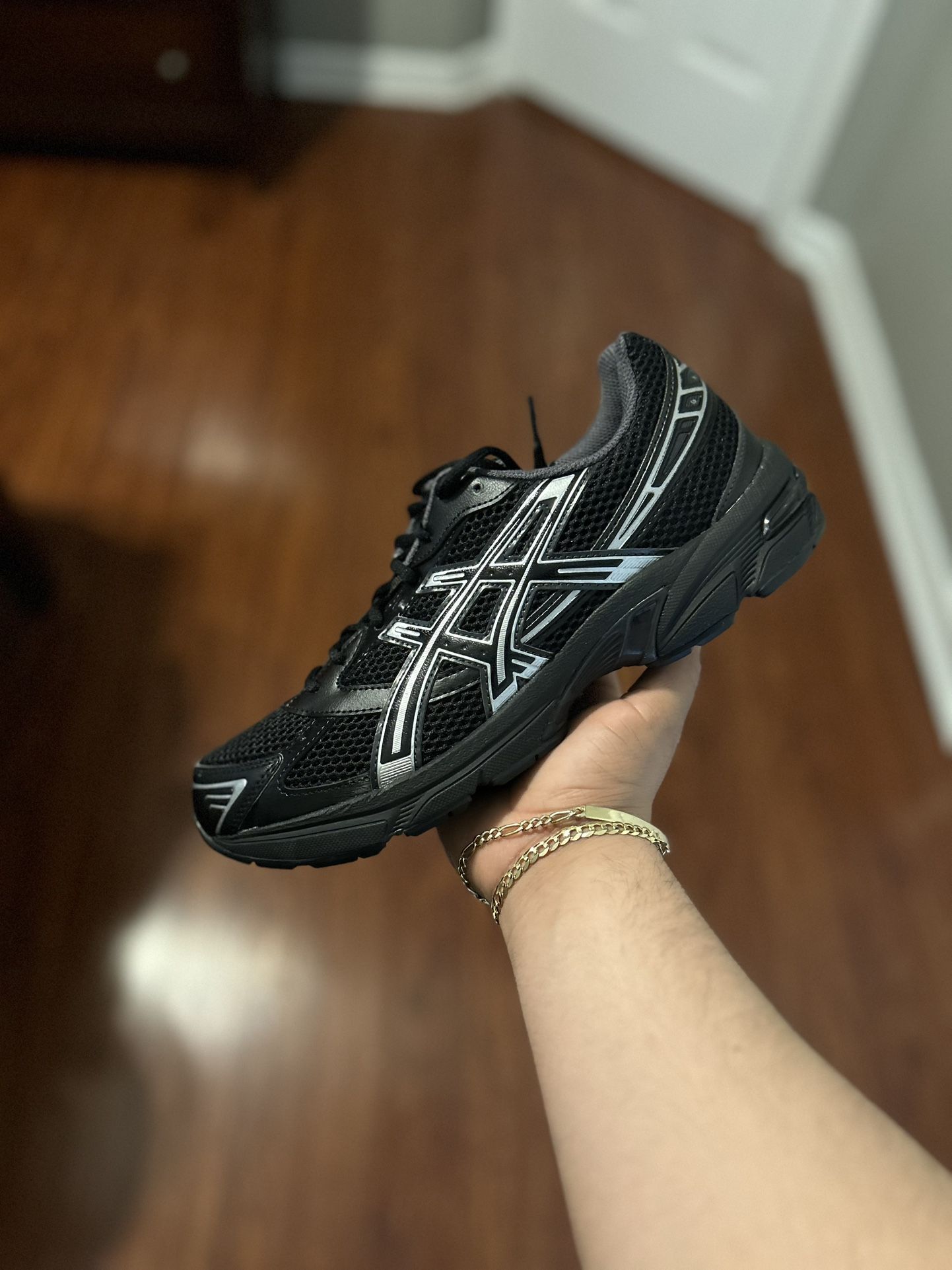 Asics Gel-1130 Black Pure Silver Sz 9.5