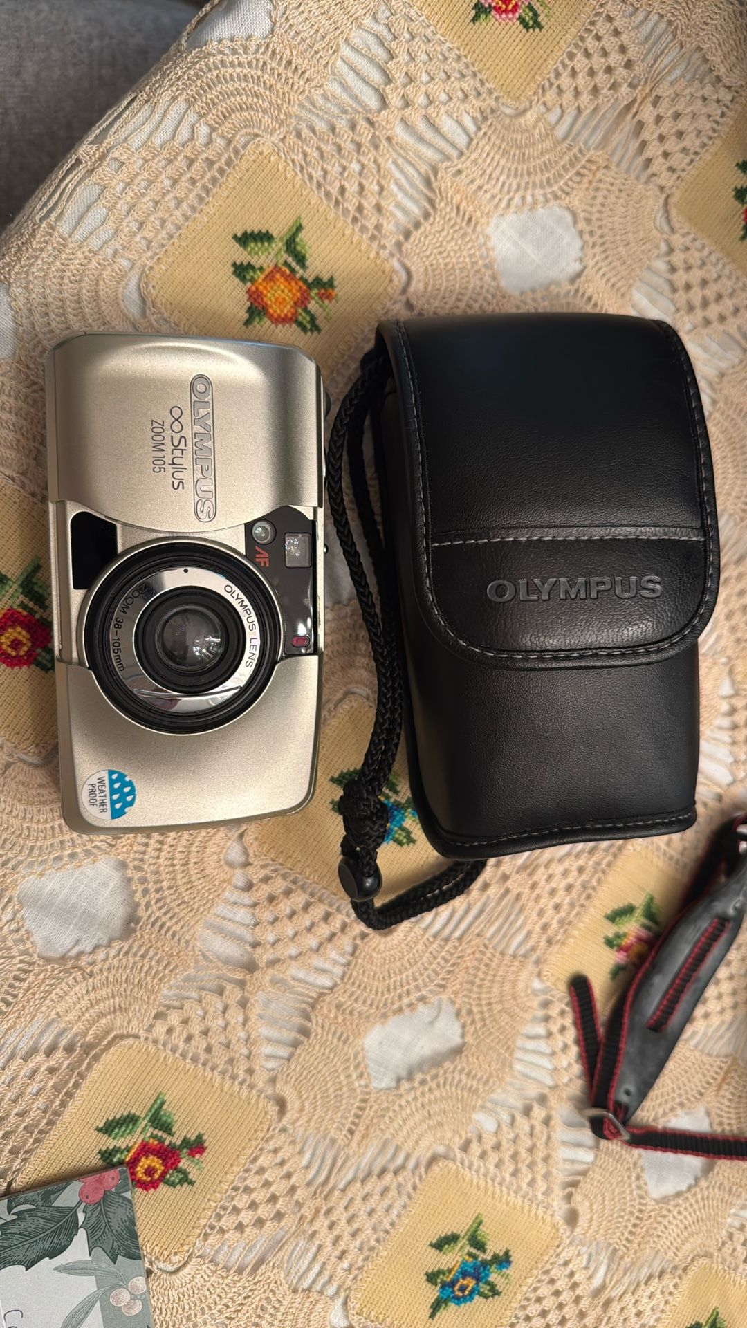 Vintage Olympus Stylus Zoom 105 With Case Camera 