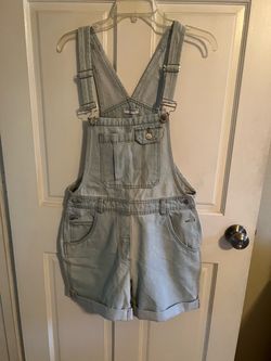 Y Trends Women's Denim Short Overalls Size Large NWT